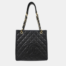 Chanel: Чёрная сумка-шоппер 