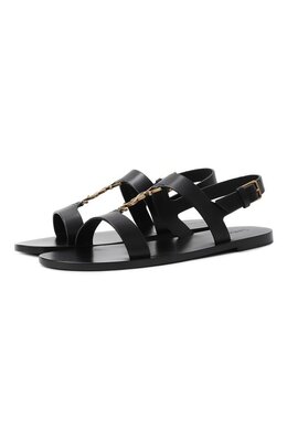 Saint Laurent: Чёрные сандалии 