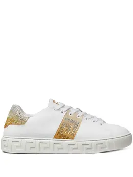 Versace: Белые кроссовки  Greca
