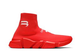 Balenciaga: Красные кроссовки  Speed