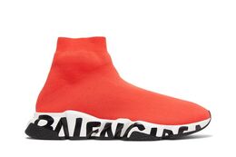 Balenciaga: Красные кроссовки  Speed