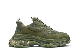 Balenciaga: Зелёные кроссовки  Triple S