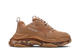 Balenciaga: Светлые кроссовки  Triple S