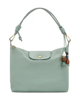 Longchamp: Зелёная сумка  Le Pliage