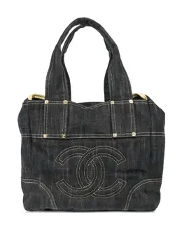 CHANEL Pre-Owned: Голубая сумка-шоппер 