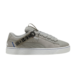 PUMA: Серебристые кроссовки  Suede