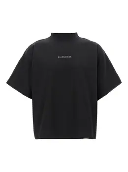 Balenciaga: Чёрная футболка 
