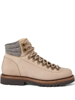 Brunello Cucinelli: Бежевые ботинки 