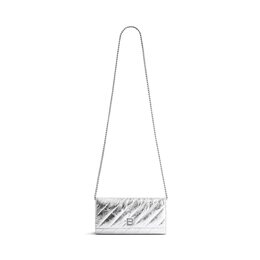 Balenciaga: Серебристый кошелёк 