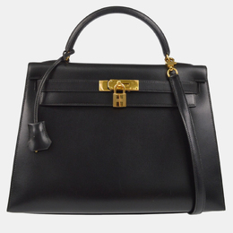 Hermes: Чёрная сумка  Kelly 32
