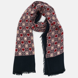 Gucci: Розовый шарф  Horsebit