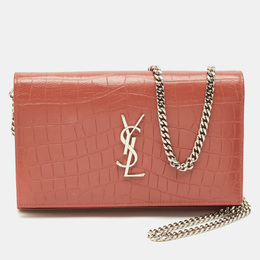 Saint Laurent Paris: Розовый кошелёк  Monogram