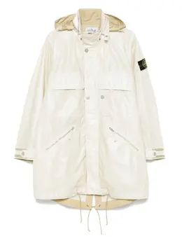 Stone Island: Бежевый пуховик 