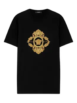 Versace: Чёрная футболка  Baroque