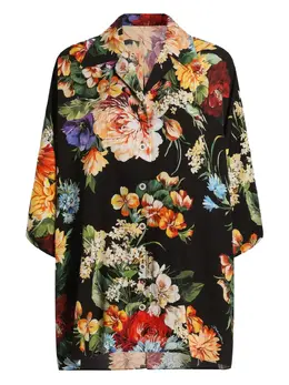 Dolce & Gabbana: Рубашка с растительным принтом 