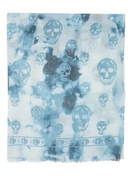 Alexander McQueen: Шарф  Skull с принтом