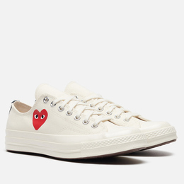 Comme des Garcons Play: Белые кеды  Heart