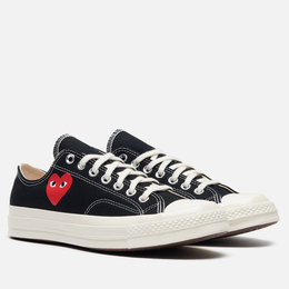 Comme des Garcons Play: Чёрные кеды  Heart