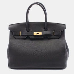 Hermes: Чёрная сумка  Birkin 35