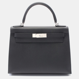 Hermes: Чёрная сумка  Kelly 28