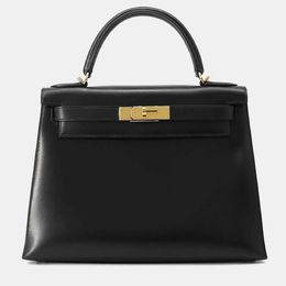 Hermes: Чёрная сумка  Kelly 28
