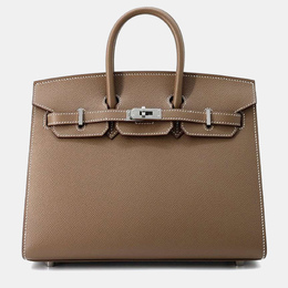 Hermes: Белая сумка-шоппер  Birkin 25