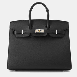 Hermes: Чёрная сумка-шоппер  Birkin 25