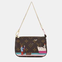 Louis Vuitton: Коричневая сумка  Pochette Accessoires