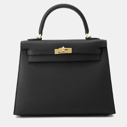 Hermes: Чёрная сумка  Kelly 25