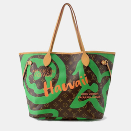 Louis Vuitton: Коричневая сумка-шоппер  Neverfull MM