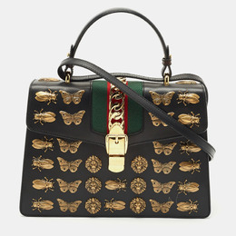 Gucci: Чёрная сумка  Sylvie