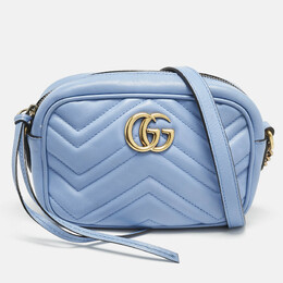 Gucci: Голубая сумка  GG Marmont
