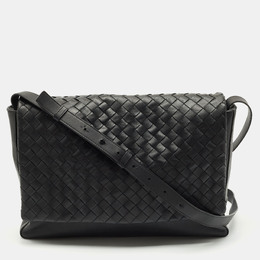 Bottega Veneta: Чёрная сумка  Intrecciato