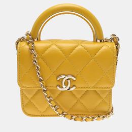 Chanel: Жёлтая сумка 