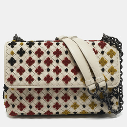 Bottega Veneta: Белая сумка  Intrecciato