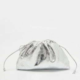 Bottega Veneta: Серебристая косметичка  Pouch
