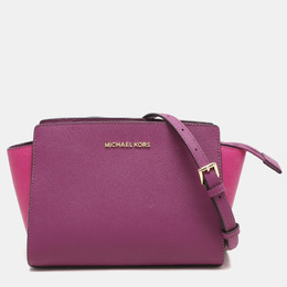 Michael Kors: Фиолетовая сумка через плечо 