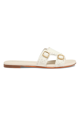 SANTONI: Белые шлёпанцы 