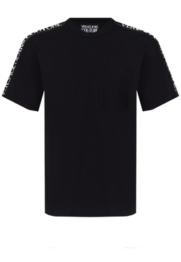 VERSACE JEANS COUTURE: Чёрная футболка 