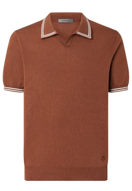 CORNELIANI: Коричневая футболка 