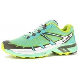 Salomon: Зелёные кроссовки 