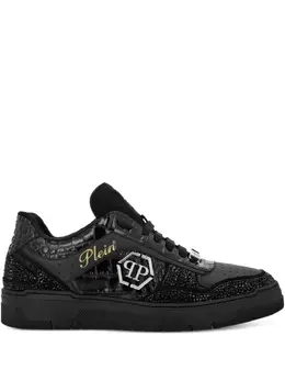 Philipp Plein: Чёрные кроссовки  Crystal