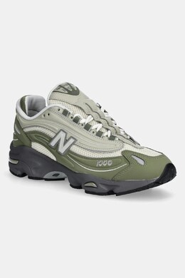 New Balance: Зелёные кроссовки 