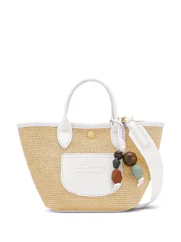 Longchamp: Белая сумка-шоппер  Le Pliage