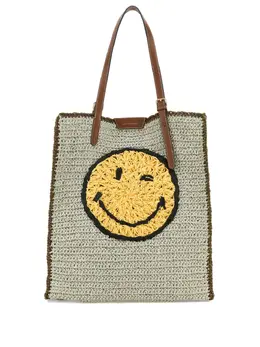 Anya Hindmarch: Бежевая сумка-шоппер 