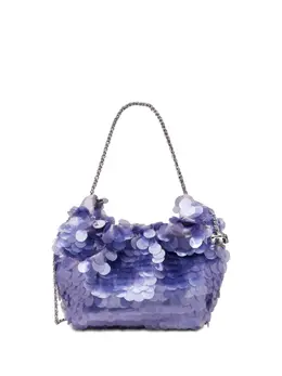Tory Burch: Фиолетовая сумка  Fleming