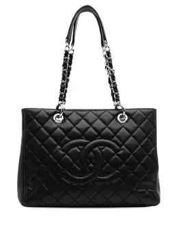 CHANEL Pre-Owned: Чёрная сумка-шоппер 