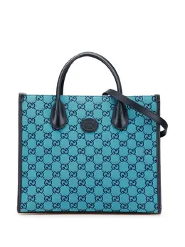 Gucci Pre-Owned: Голубая сумка-шоппер 