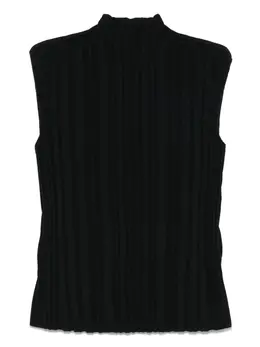 Pleats Please Issey Miyake: Чёрная футболка 