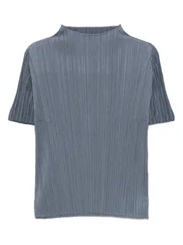 Pleats Please Issey Miyake: Тёмная футболка 